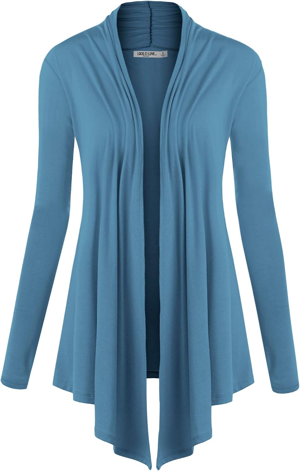 WSK849 Women's Off-Duty Open Front Cardigan - Lightweight, Long Sleeve, Navy, Size M - View #12