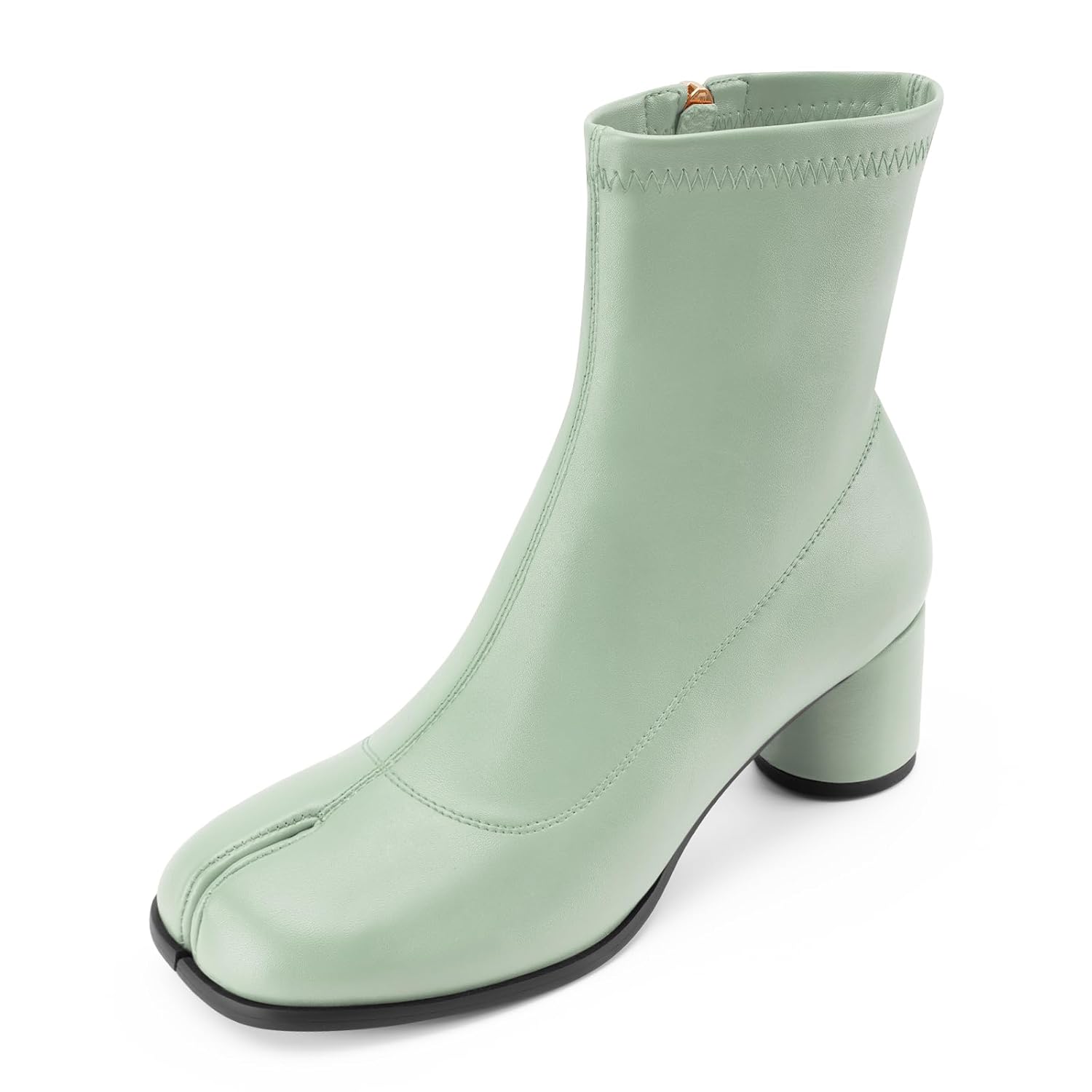 Womens Tabi Boots Split Toe Ankle Boots Low Heel Block Heels Booties Japanese Ninja Shoes Artificial Leather Chunky