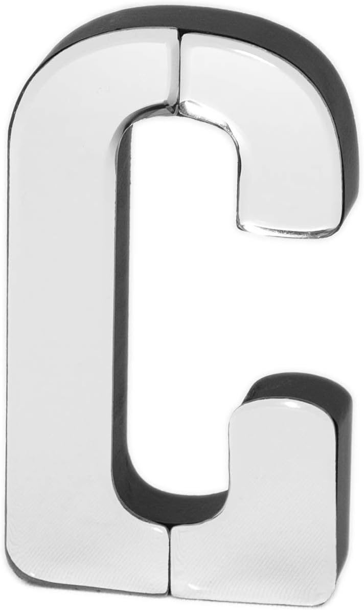 COLLECTIVE HOME - 7-inch Tall Mirrored Glass and Wood Decorative Letter, Home-Bedroom-Office Wall Décor. Perfect Fun Gift to Encourage Girls, Young Ladies & Teens. (C)