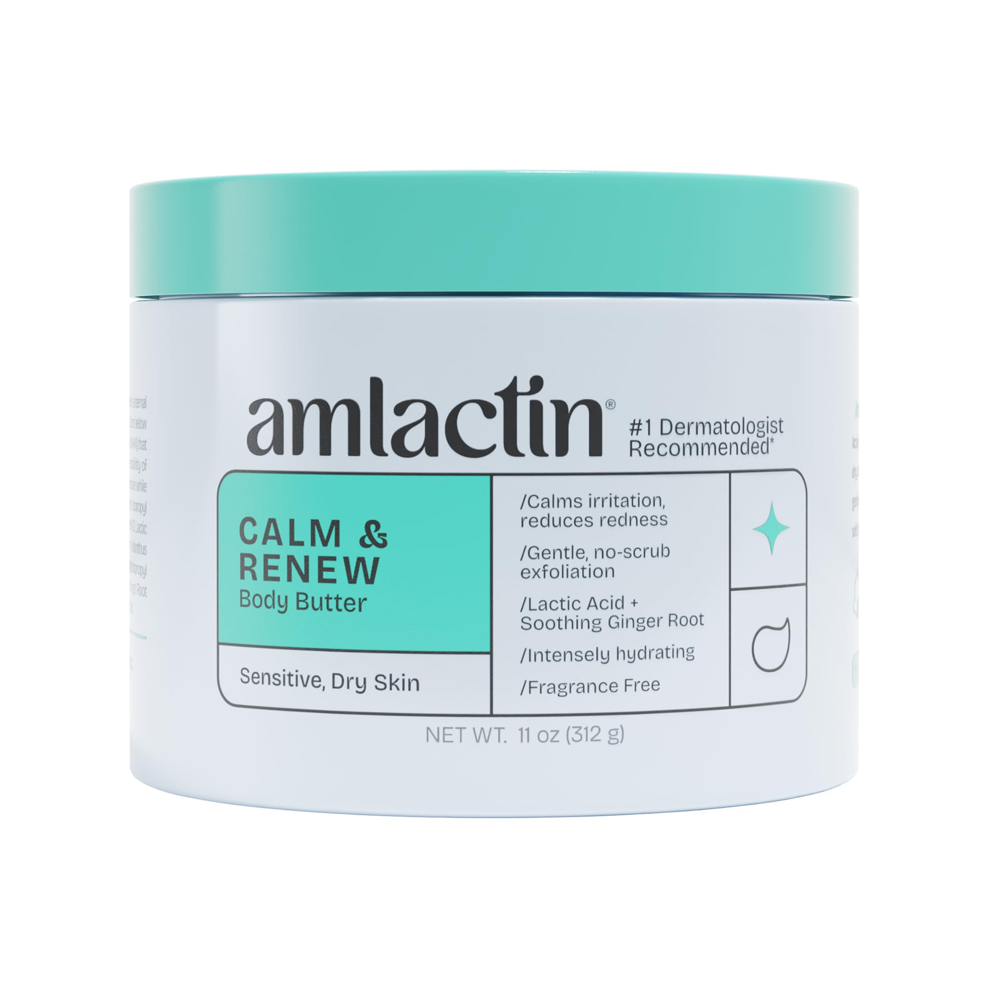Amlactin Calm & Renew Body Butter, Sensitive Dry Skin, 11 oz