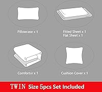 Vista 11 de ROWADALO 5 Pieces Gaming Bedding Set for Boys Gamer Comforter Set Twin Size,Game Controller Comforter for Boys Kids Teen 3D Gamepad Microfiber