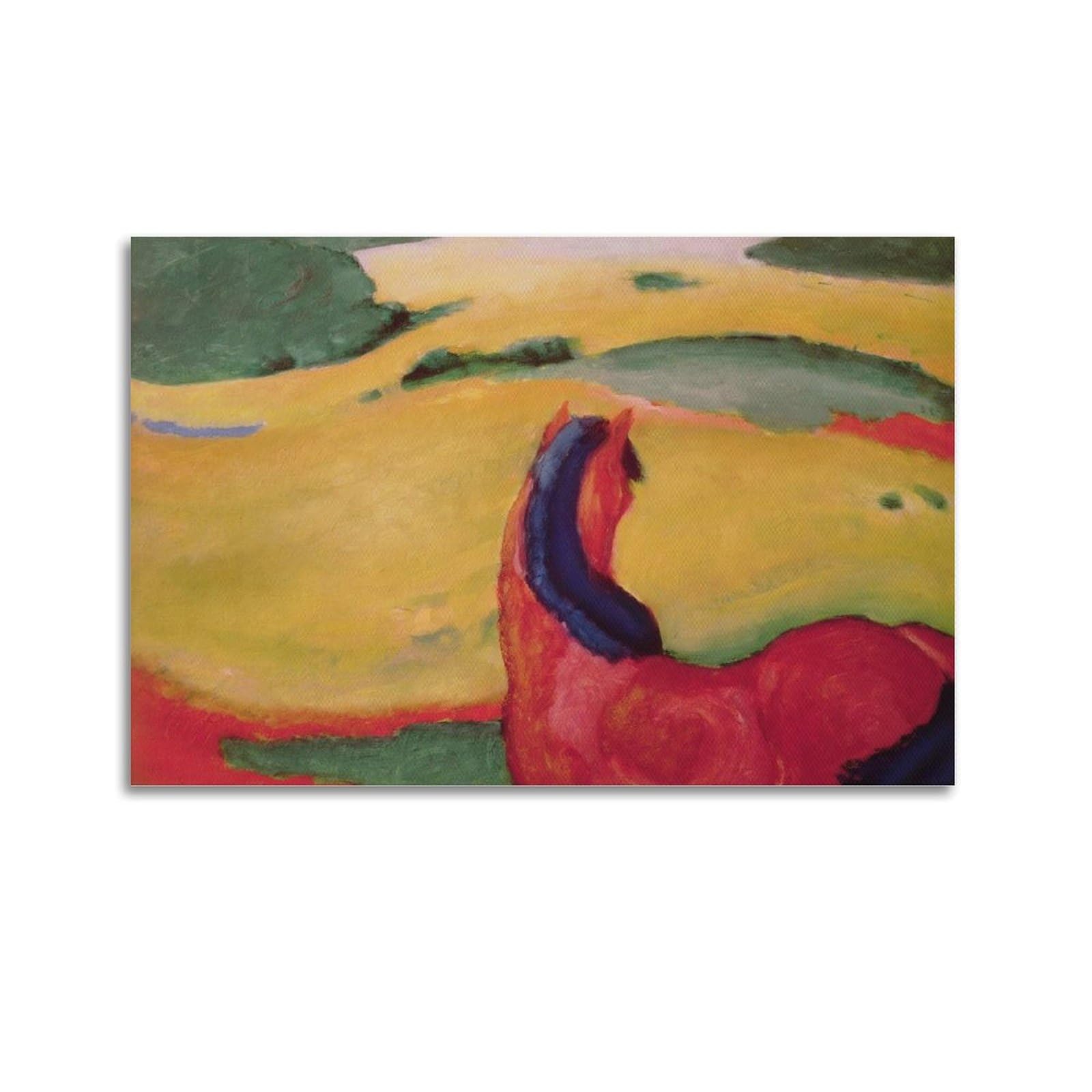 YMXSDIMDS Horse in A Landscape by Franz Marc Painting Art Posters Picture Print Wall Art Painting Canvas Artworks Idea Room Aesthetic 16x24inch(40x60cm)