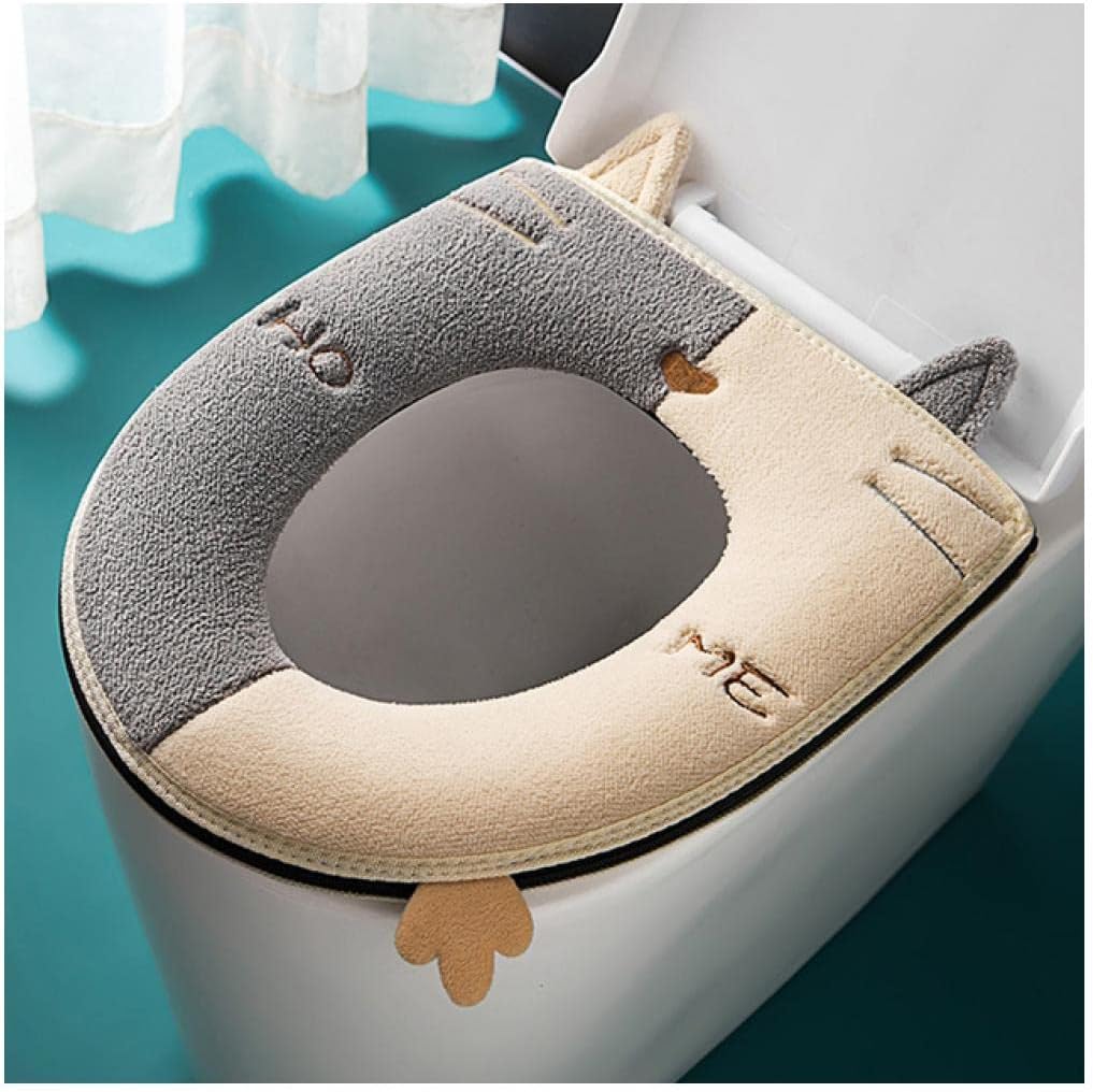 Toilet seat Covers，Toilet seat Cover pad，Embroidery Breathable Closestool Mat Soft Warm Toilet Seat Cover Bathroom Leather Toilet Lid Bathroom Protector