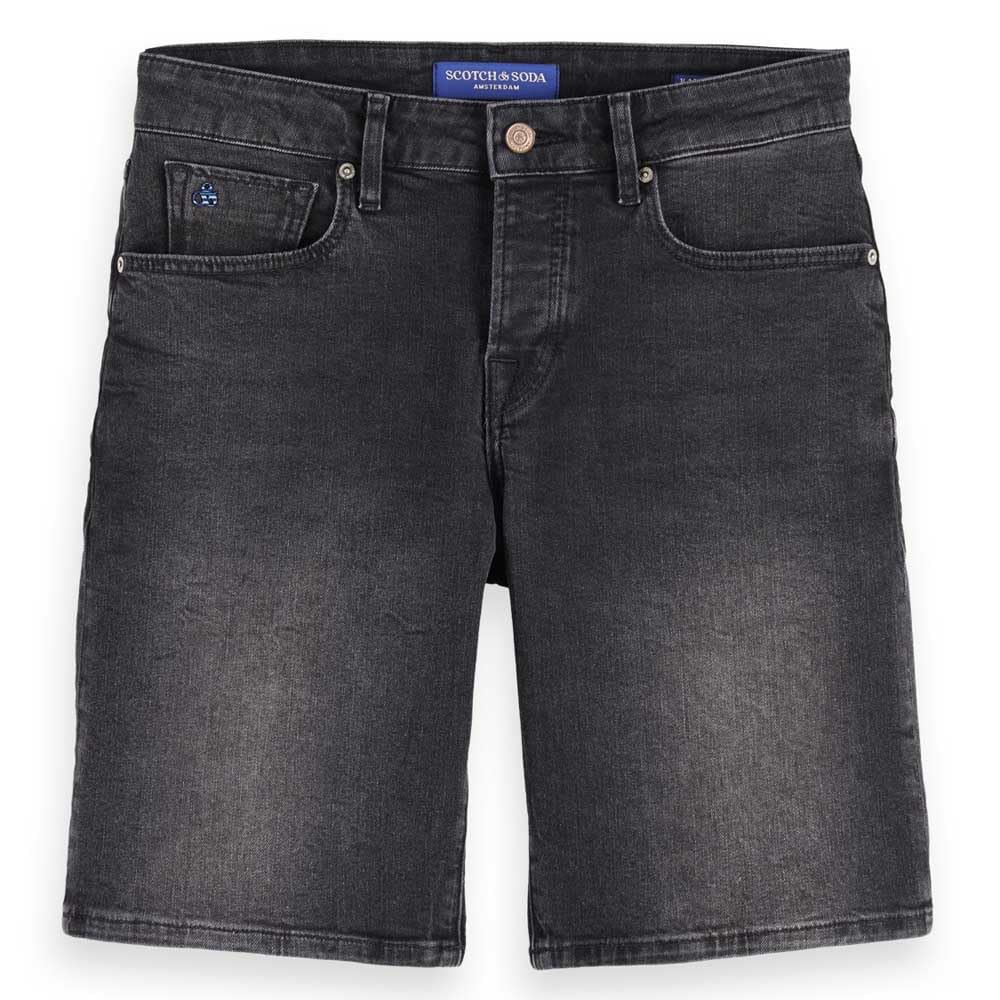 Scotch & Soda Men's Ralston Slim Fit Black Night Denim Shorts, Black Night, 32W
