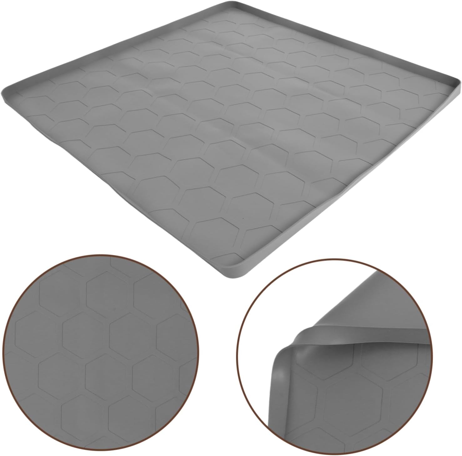 Kitchen Sink Mat Non- Liner for Cabinets Grey Protects against Spills and Damage for Kitchen and Bathroom Use