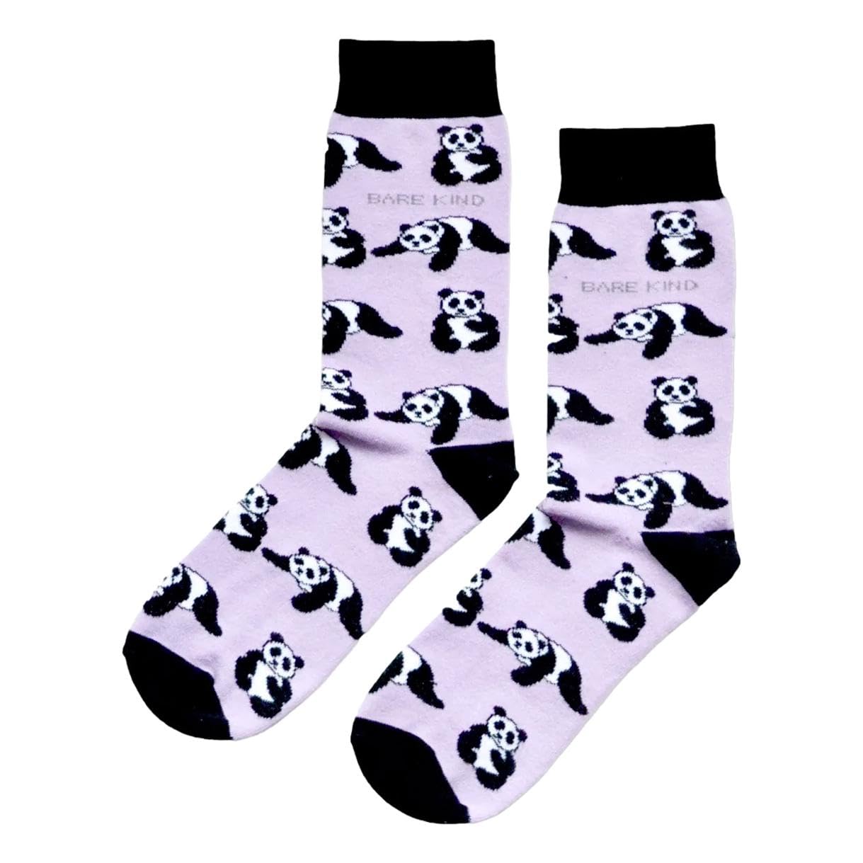 Bare Kind Multicolour Save The Pandas Lilac & Black Soft Bamboo Socks 7-11Uk