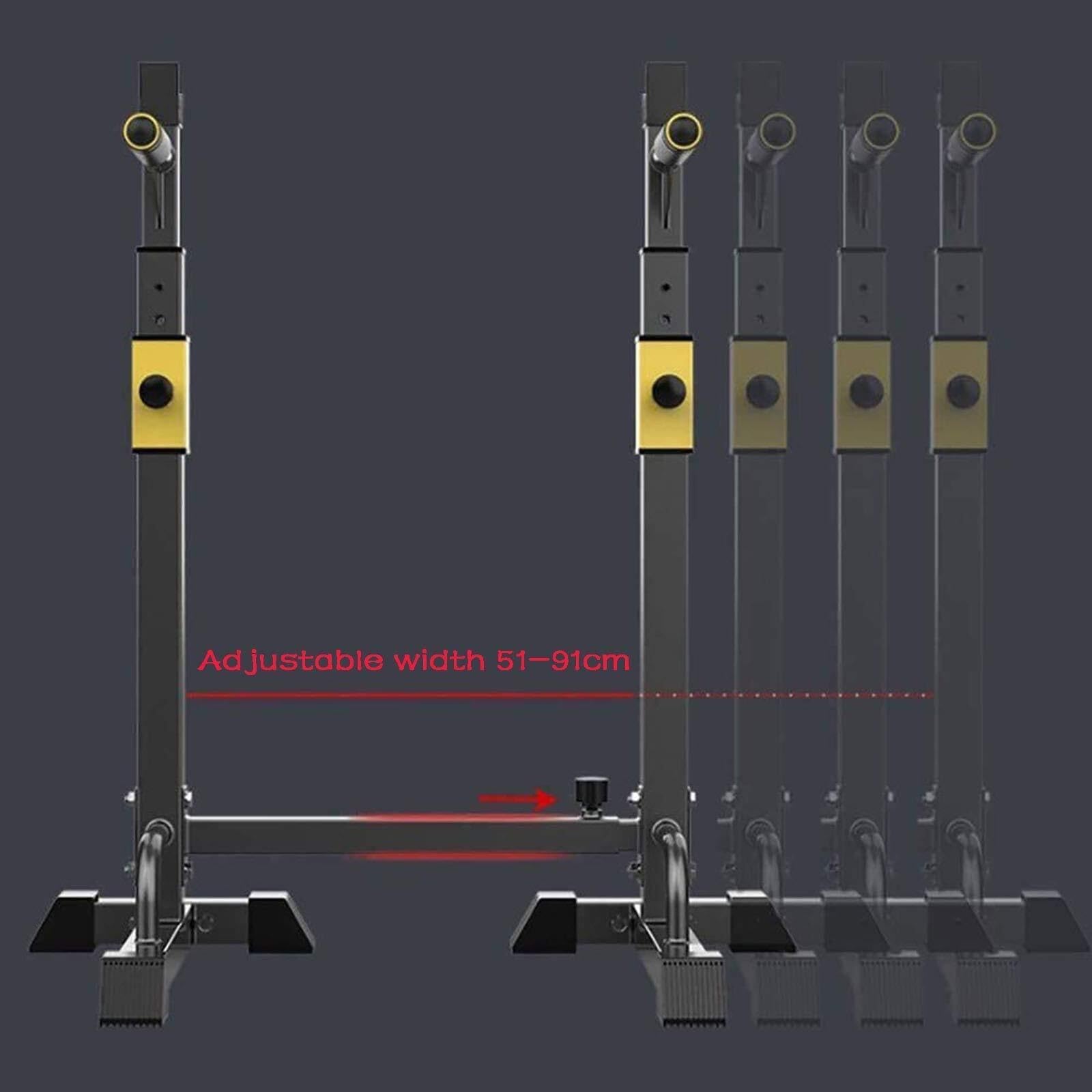 Soporte Ajustable para Sentadillas con Barra, Carga máxima de 250 kg, Soporte Multifuncional con Barra de dominadas para Gimnasio en casa, Soporte Seguro y Estable para Banco de Prensa.