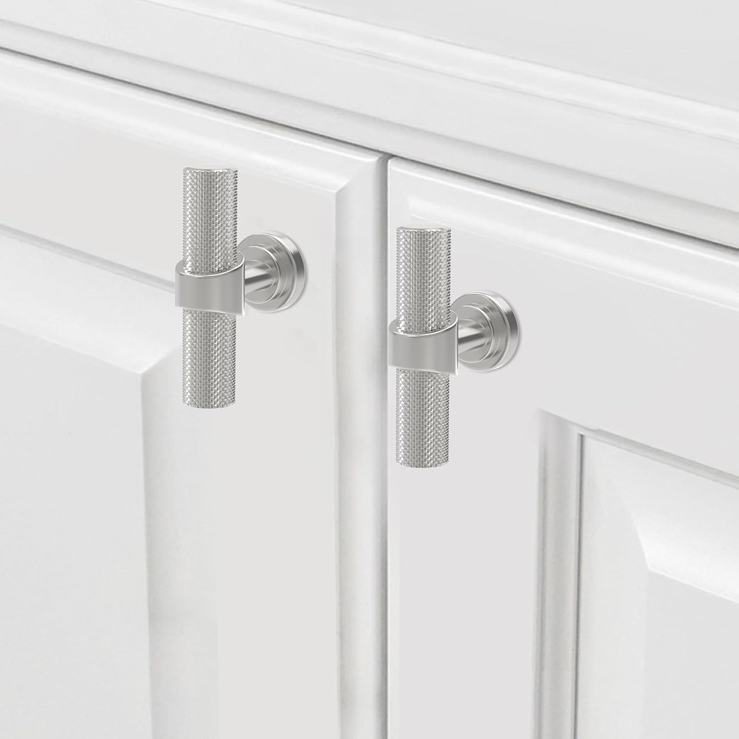 10 Pack Cabinet knurled Knobs Brushed Satin Nickel Kitchen Cabinet Knobs Aluminum and Zinc Alloy Drawer Pulls Solid Cabinet Hardware