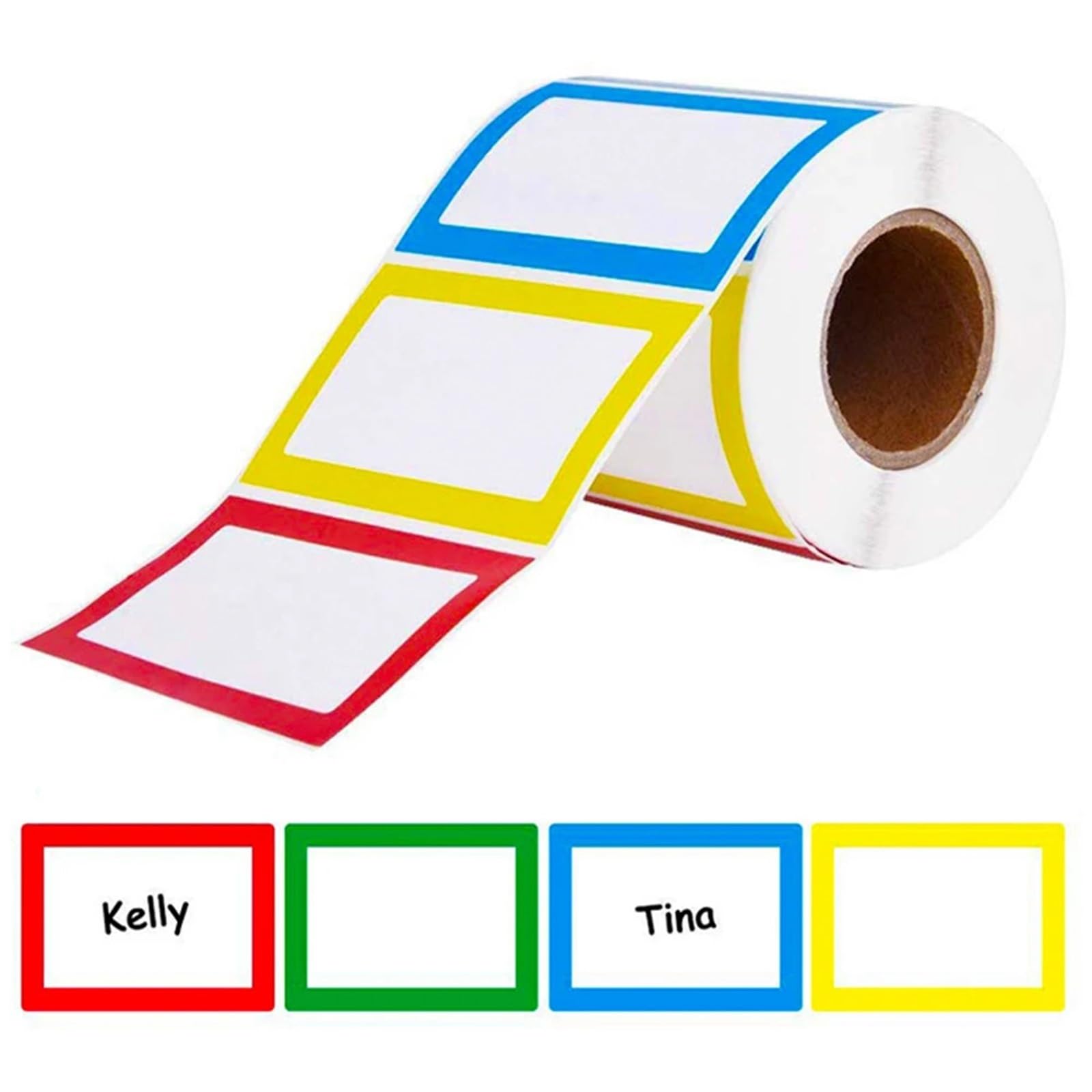 Inventar-Etiketten, bunt, einfarbig, Namensaufkleber, zum Aufkleben für Kinder, Wand, Schreibtisch für Schule, Lehrer, Angebot zur Aufbewahrung, Organisieren, Basteln, 1200 Stück