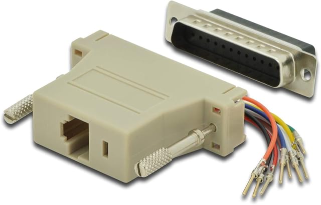 DIGITUS D-Sub 25 do RJ45 adapter - złącze do samowyzwalacza - wtyczka do gniazda - RS-232 - RS-485 - obudowa PCW