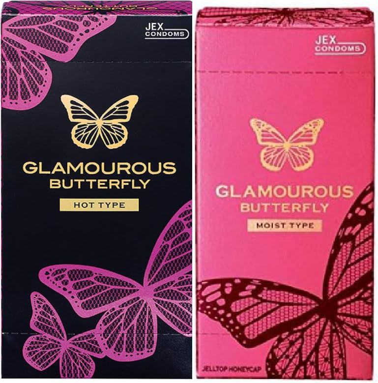 コンドーム グラマラスバタフライ ホット＆モイスト 6個入り 2箱セット オリジナルポケットティッシュ付き お試しセット