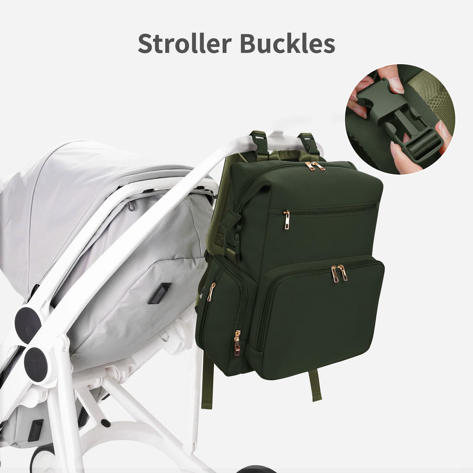 CEI-CEI Mochila Cambiador Bebé Pañalera Impermeable de Neopreno Grande con Bolsillo Térmico Mochila Carro Bebé para Viajes Incluye Cambiador Portátil