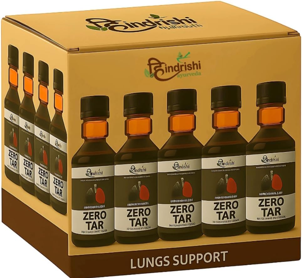 Zero Tar Syrup for Lungs Detox Herbal Supplement with Natural Plant Extracts - Removes Tar from Lungs and Liver Due to Air Pollution & Smoke, Variations (6)