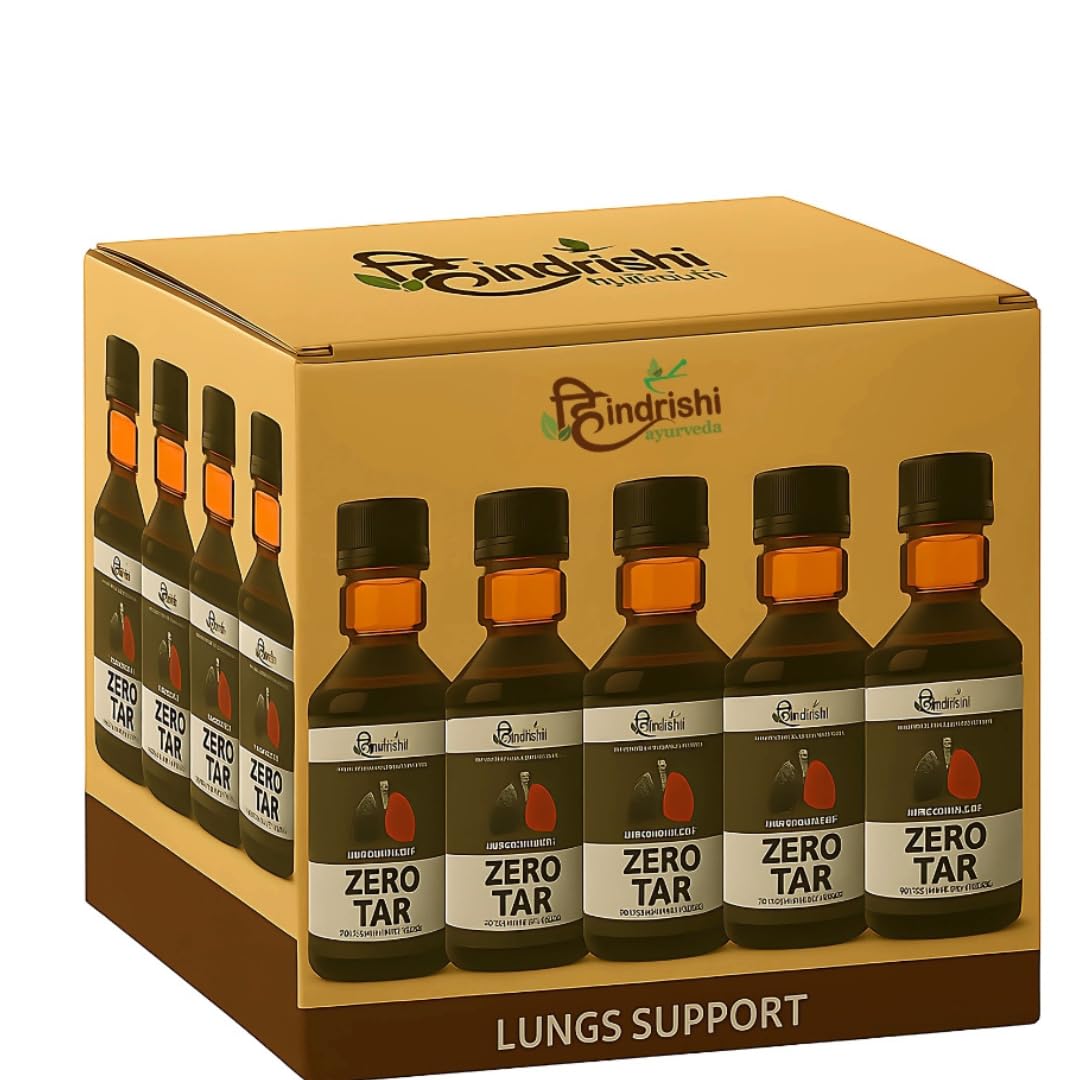 Zero Tar Syrup for Lungs Detox Herbal Supplement with Natural Plant Extracts - Removes Tar from Lungs and Liver Due to Air Pollution & Smoke, Variations (6)