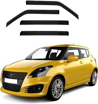4 Pcs Car Wind Deflectors Compatible with Suzuki Swift MK2-MSF 2010-2016, Acrylic Glass Windows Weather Shields Windshield Visors Rain Snow Sun Guards Body Kit Accessories