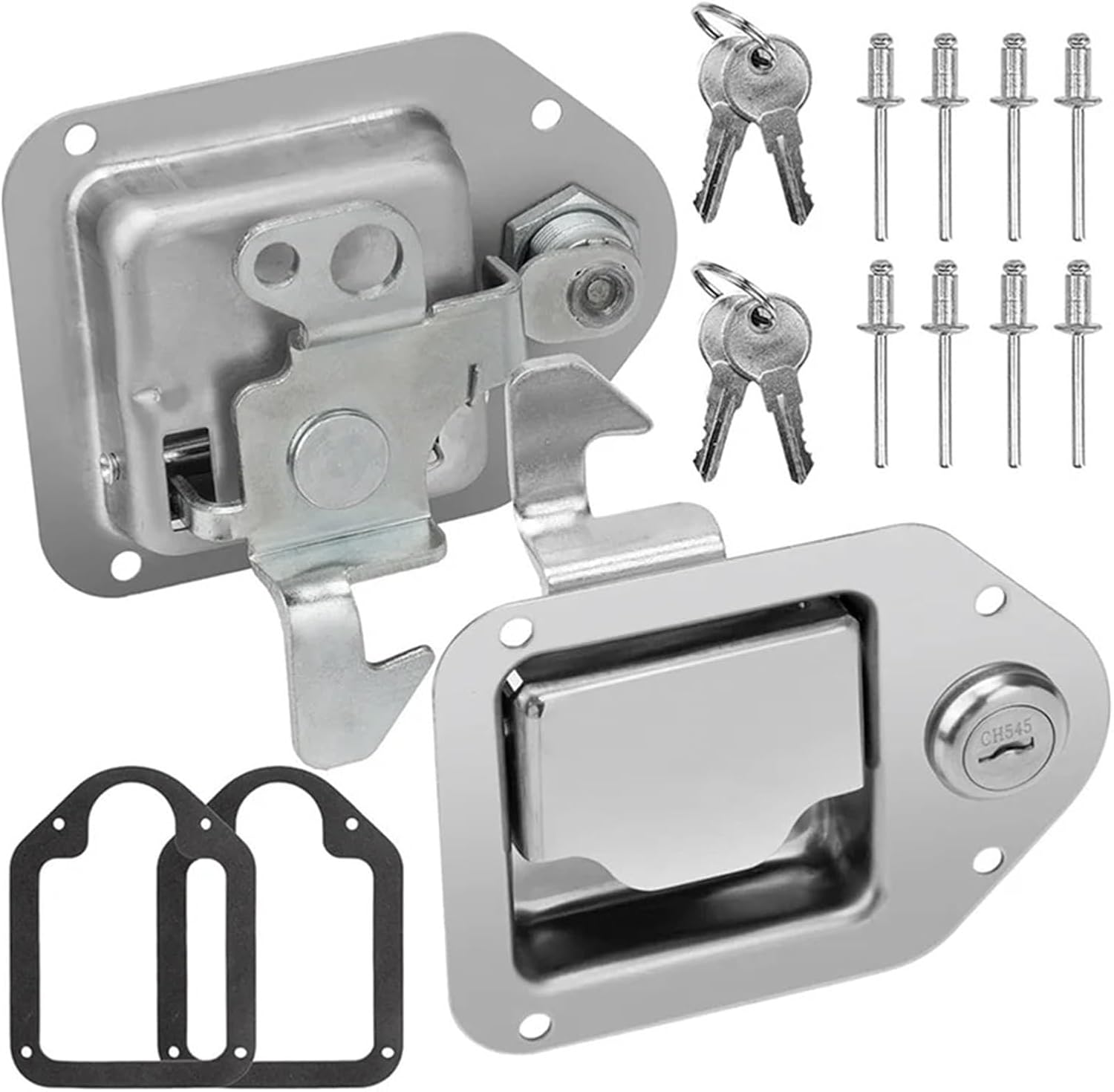 Innovative Truck Tool Box Latch G-Lock Tool Box Lock Steel + Key Door Latch Handle RV Truck ATV Box Door Latch Handle 2Piece