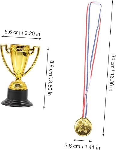 Miniatura 8 de Anneome 8 uds. Copa de oro de plástico a granel juguetes para niños decoración a granel mini juguetes premios trofeos juguetes mini trofeos de