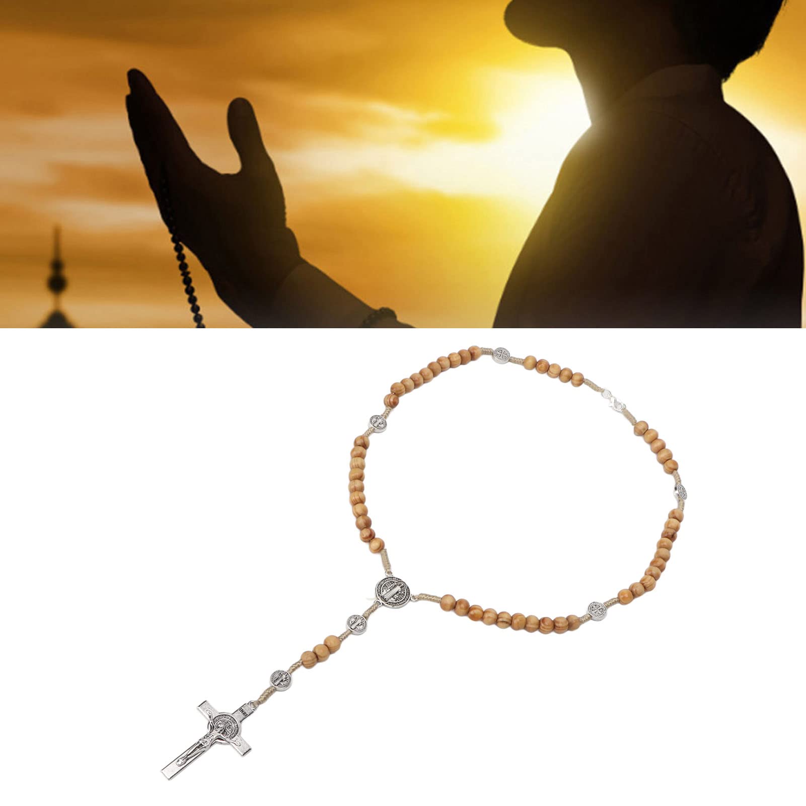 Rosary Blessed by Pope Francis Vatican Rome Holy Father Medal Wood Zinc Alloy Portable Lightweight Handcrafted Attractive Handmade Solid Wood Rosary - Image 3