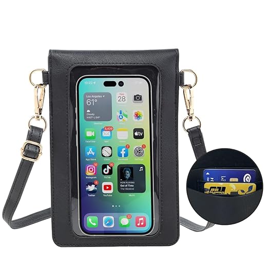 AnsTOP Small Cell Phone Purse for Women - Lightweight PU Leather Crossbody Bag for Women Mini Pouch Best Gift