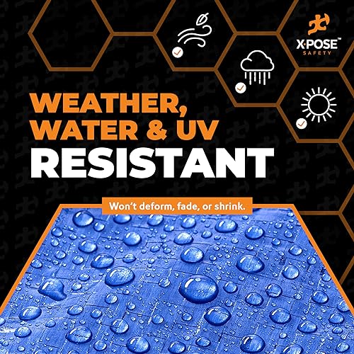 Image of Better Blue Poly Tarp 40' x 60' - Multipurpose Protective Cover - Lightweight, Durable, Waterproof, Weather Proof - 5 Mil Thick Polyethylene - by Xpose Safety