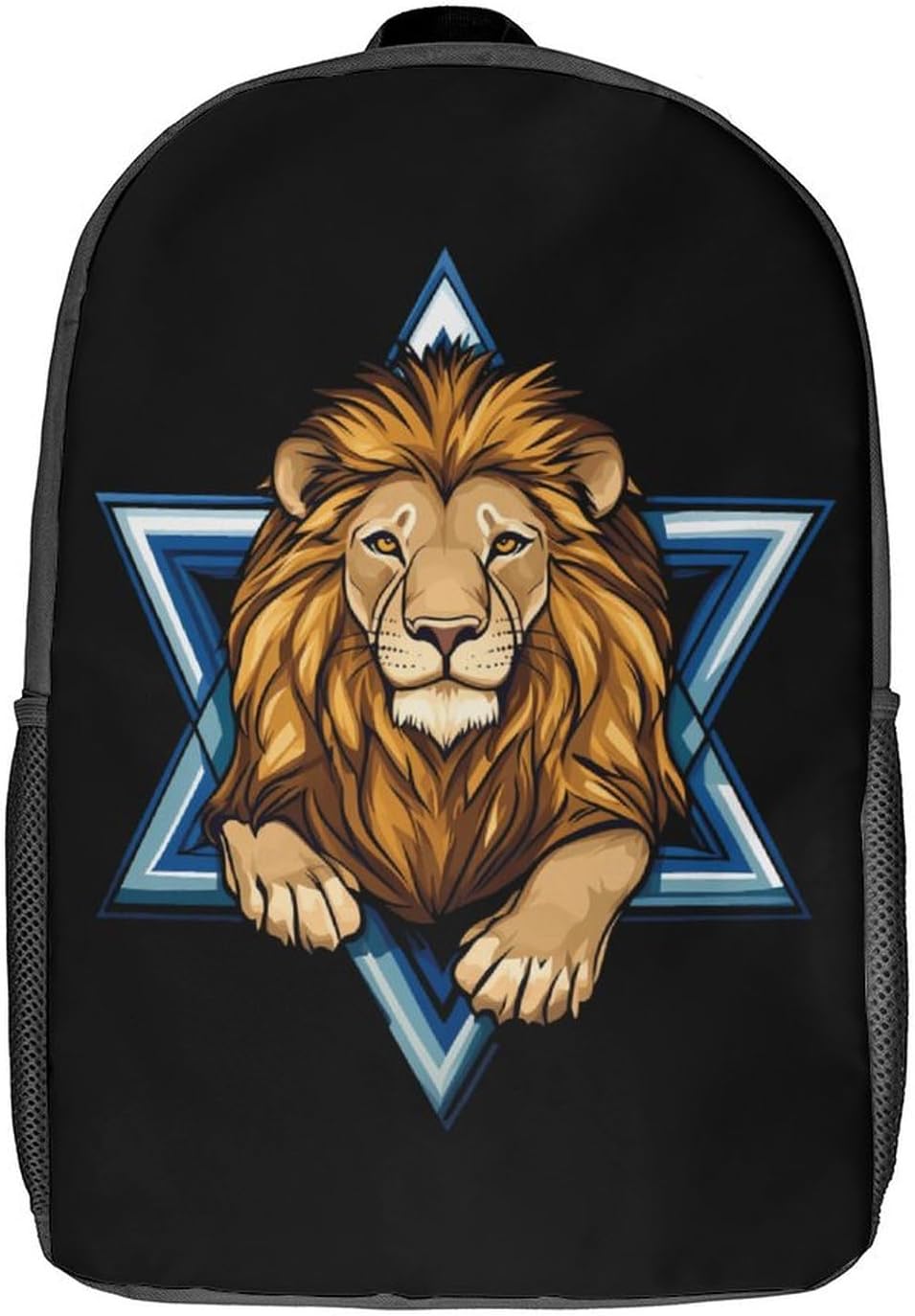 Jewish Israel Lion Laptop Backpack for Men Women 17 Inch Shoulder Bag Travel Daypack