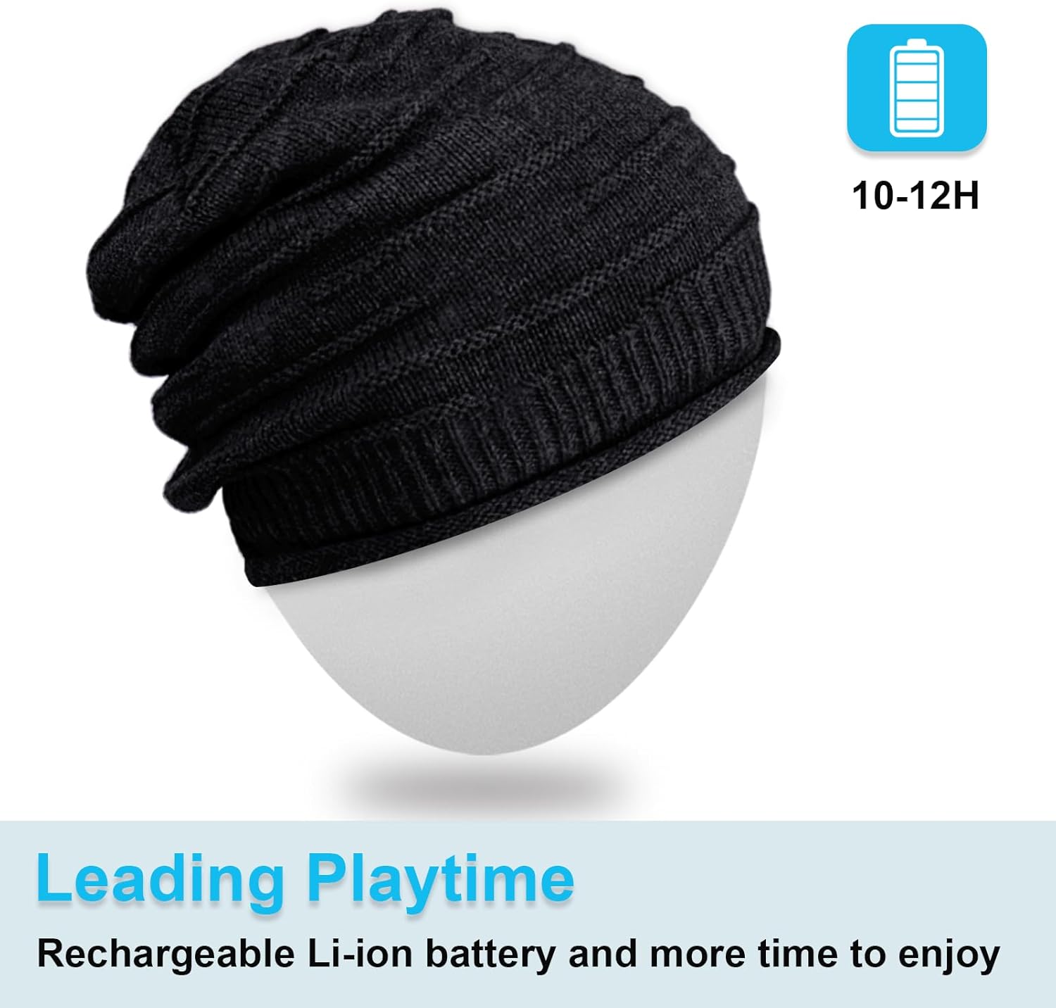 Bluetooth Beanie for Men Hat with Headphones,Unisex Tech Gifts Stocking Stuffers Adults - Image 5