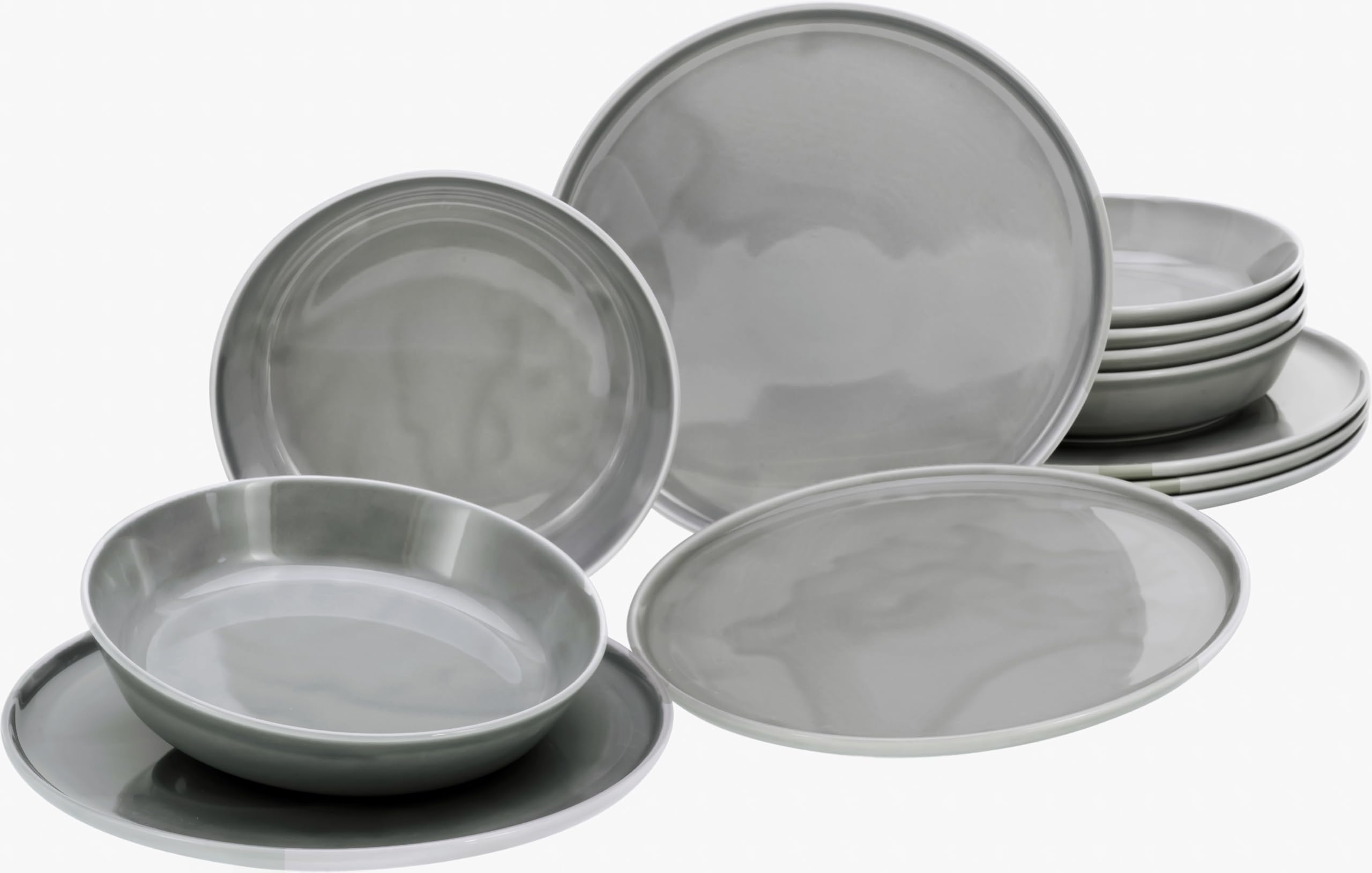 CreaTable, 16735, seria Chef Collection GRAU, zestaw naczyń, serwis stołowy 12-częściowy