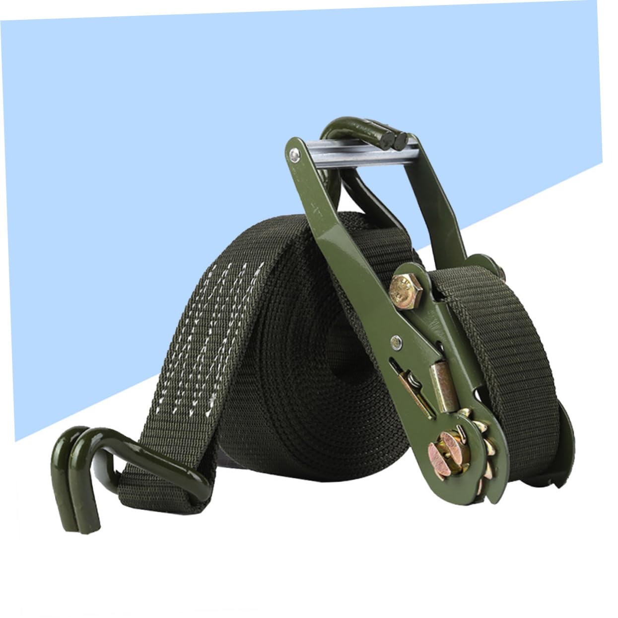 jojofuny Praktischer Spanngurte mit Haken aus Metall und Polyester 6m Lange Ratschengurte für Fahrrad und Grüne Frachtladungssicherung