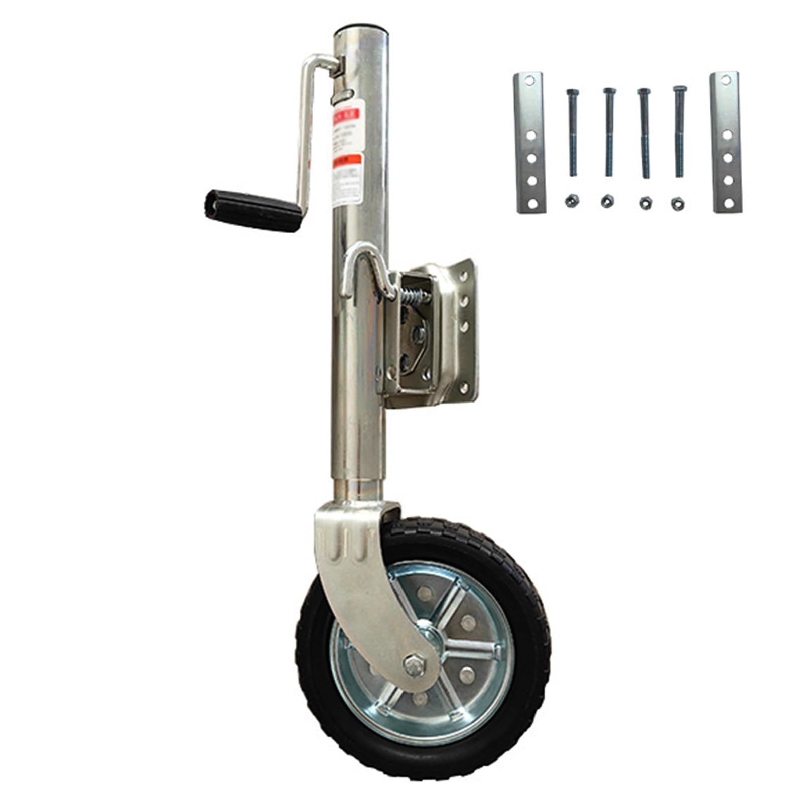 Schwenkbarer Anhänger Stützrad Tragfähigkeit 680 kg Stützrad 254x80mm Seitliche Wippe Automatik Hänger Stützrad Robustes und Verstellbares Stützrad mit Klemmhalter Montiersatz (Seitenwippe)
