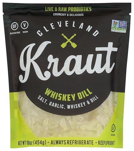 Cleveland Kraut Chucrut de eneldo de whisky, 16 onzas - 6 por caja.