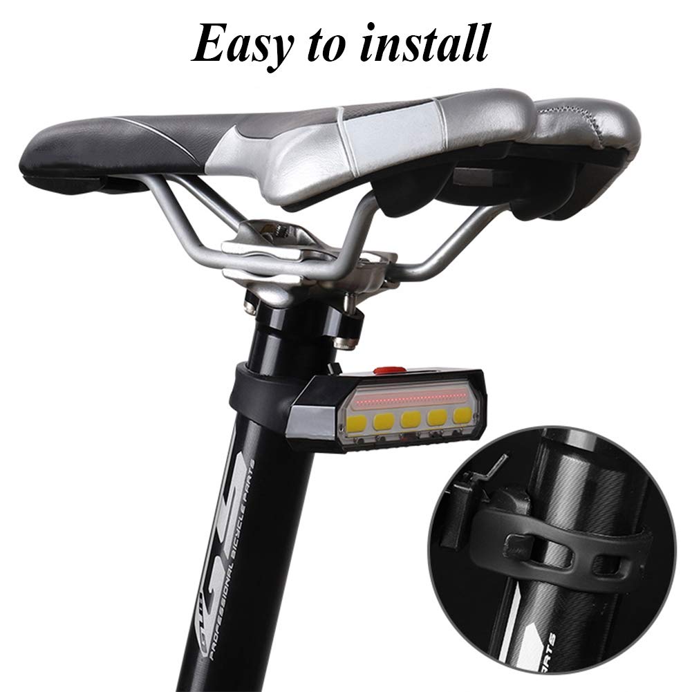 Luce Posteriore per Bici LED USB Ricaricabile Luci di direzione Posteriori per Bici con Telecomando Wireless modalità multifunzionali Luce di Avvertimento per Ciclismo Impermeabile per Mountain Bike