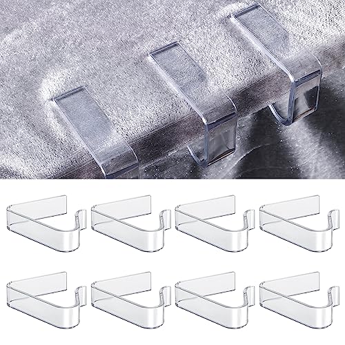 LUTER 8pcs Plastic Tablecloth Clips, Transparent Picnic Tablecloth Clips Table Cloth Holder Table Cover Clips for 0.7-1.4 inch Thickness Table Christmas Home Wedding Party Indoor Outdoor Camping