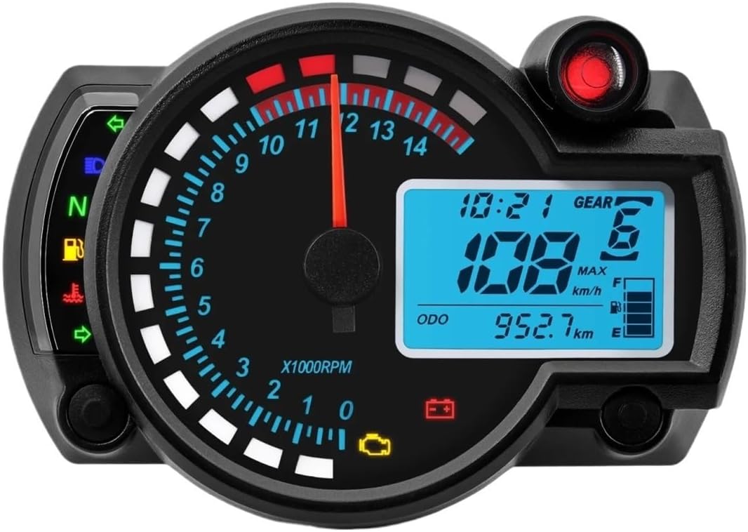 Motorcycle Speedometer Gauge Universal Motorcycle Tachometer LED Digital Moto Dashboard Hour Counter Panel Tachometer Odometer Gauge