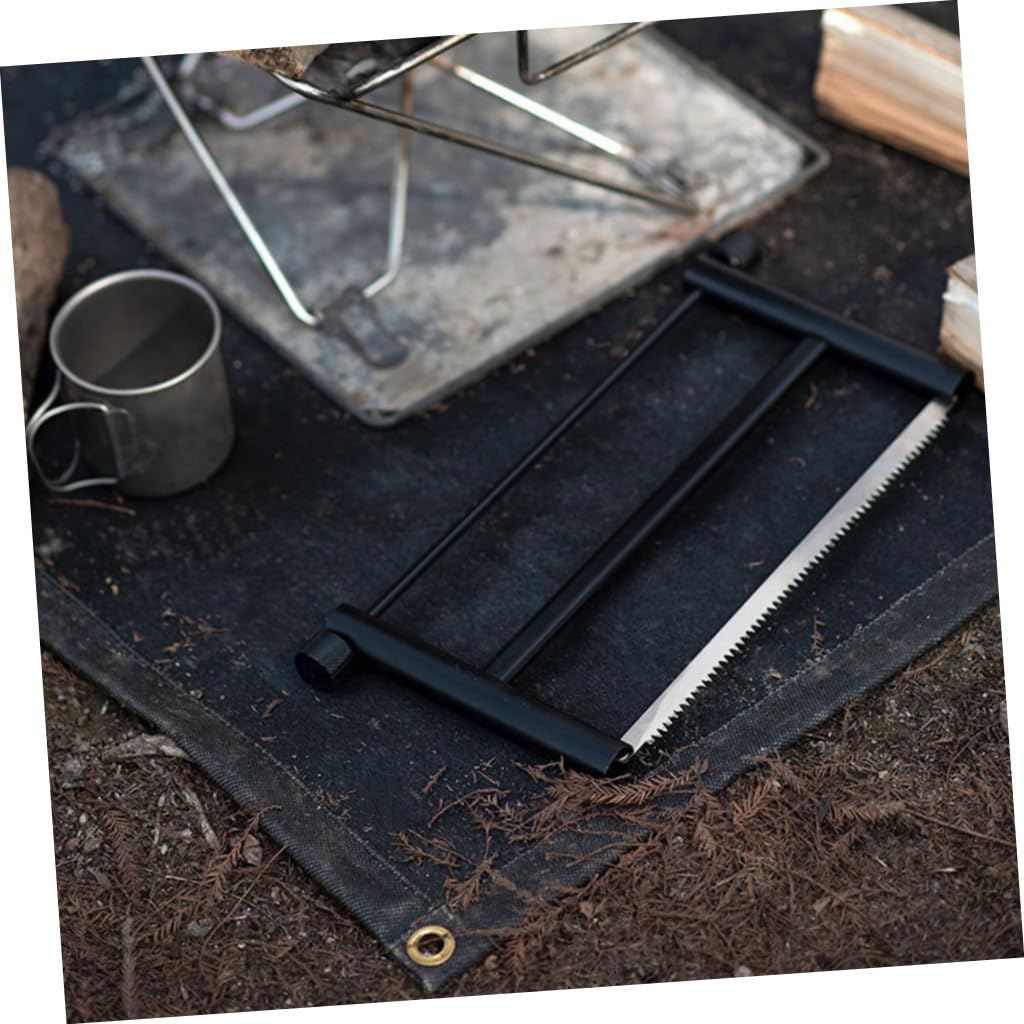 Scie à Main Pliante Portable en Alliage D'aluminium Noir | Tension Automatique Lame, Légère, pour Chasse et Trekking en Backcountry
