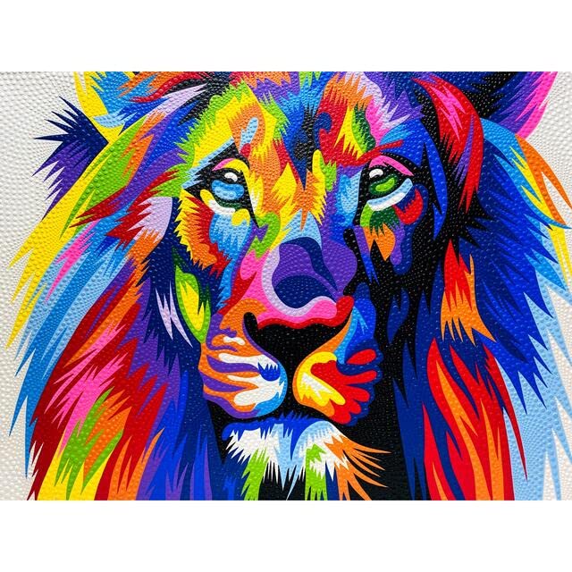 Amazon.co.jp: バリ島絵画 ドットアート ライオン インテリア