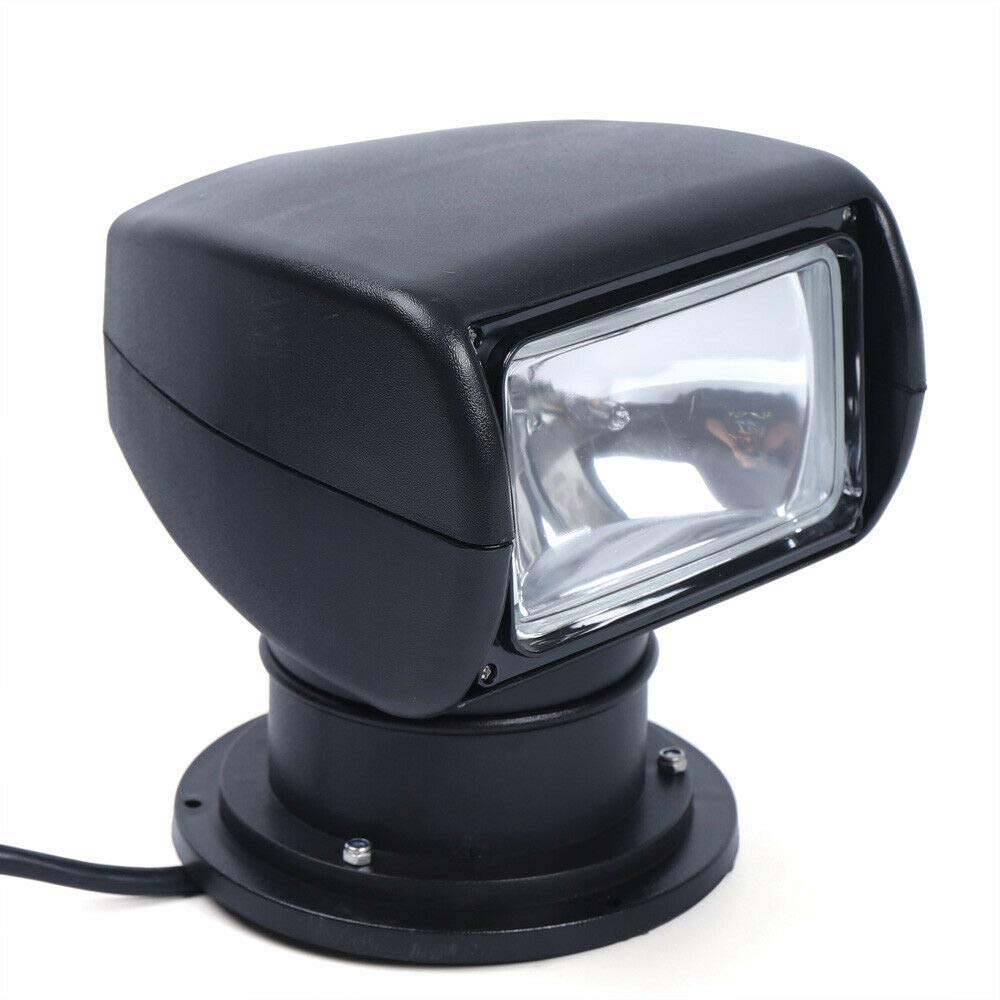 Boat Spotlights, Rotating Marine Spotlight Boat Truck Remote Control Searchlight 12V 100W 360° (black)