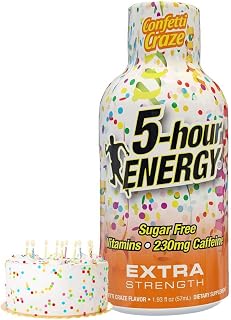 5-hour Energy Shots Confetti Craze Birthday Cake Flavor, 1.93 Fl Oz, Pack of 6