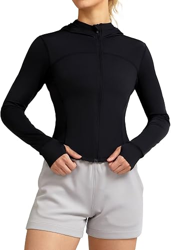 QUEENIEKE Womens UPF 50+ Sun Protection Hoodie Jackets Long Sleeve Workout Tops