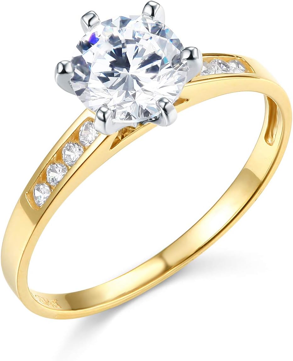14k Yellow Gold Solid Wedding Engagement Ring - Size 6.5