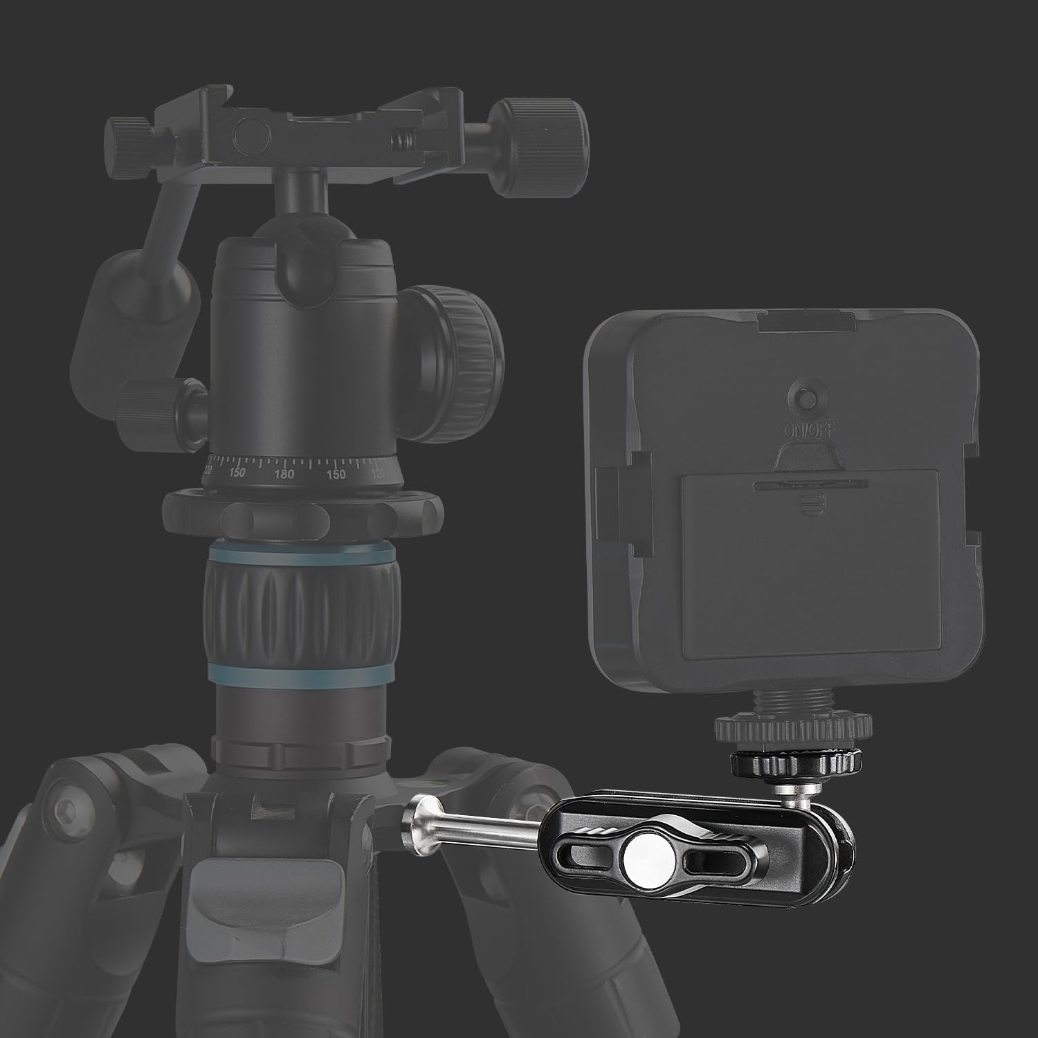 Mini Brazo Mágico con Doble Cabeza de Bola Universal, Brazo Mágico Ajustable con 1/4 "Tornillo de Montaje del Monitor de Campo, Compatible con SmallRig Jaula de la cámara, la luz LED (CP-14)