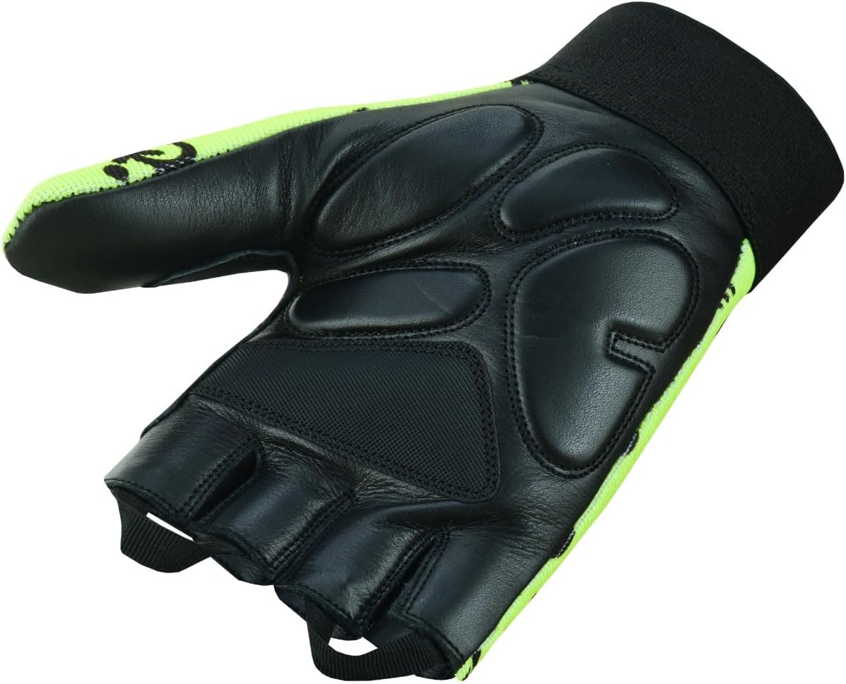 NVT Wheelchair Gloves 2023 Latest, Workout for Men Real Leather Palm Mobility Padded Breathable, Fingerless Bike with Anti-Slip Grip Lightweight Cycling Glove.