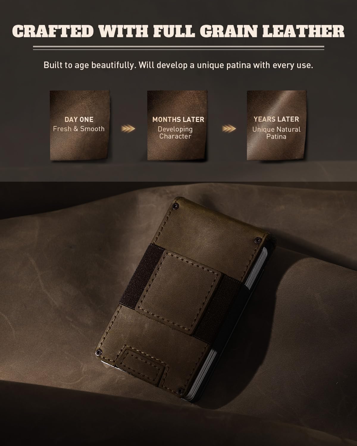 Slim Men’s Wallet for Magsafe, Leather Card Holder for 13 Cards & 10+Bills