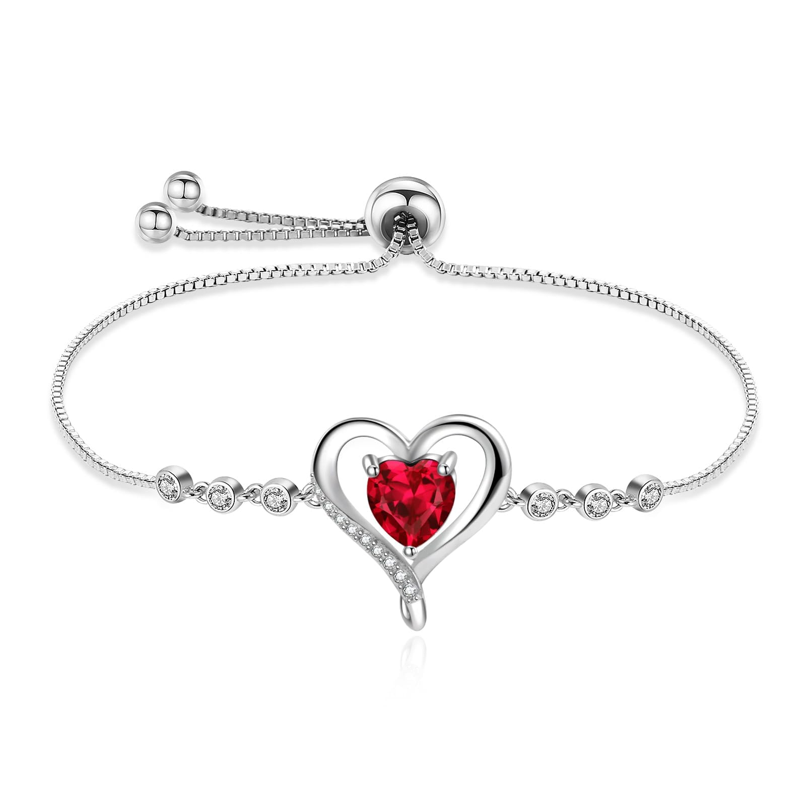 Cosie Lily Pulsera Mujer Plata de Ley 925 Infinito Amor Pulseras de Zirconia Cúbica Corazón Joyería Regalos Cumpleaño para Madre Novia Esposa