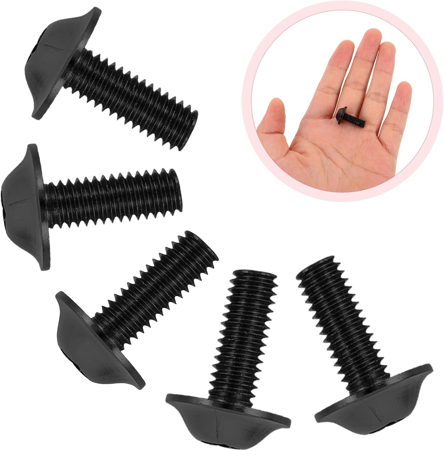 Gadpiparty 30pcs M6x16mm Black Motorcycle Windscreen Screws and Bolts Fairing Windshield Installation Kit for Motorcycle Modification Accessories