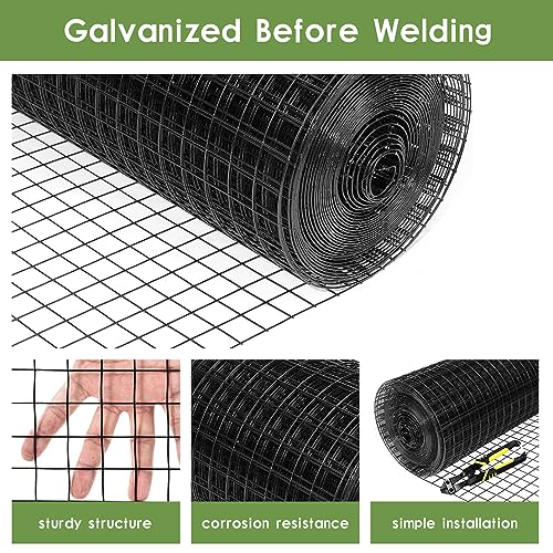 Tongmo 48" x 100' Black Hardware Cloth, 1inch Mesh Chicken Wire Fence, 19 Gauge Vinyl Coated Wire and Welded Wire Roll,Garden Fence, Poultry Netting for Rabbit/Duck/Chicken Coop by TONGMO - Image 5
