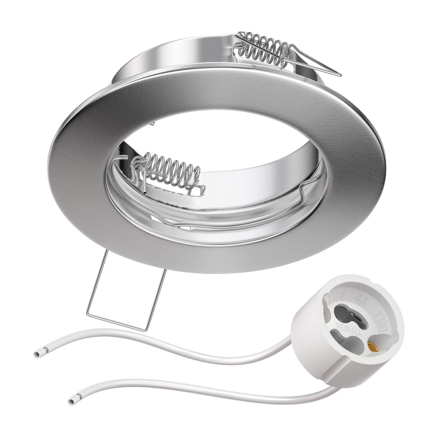5 pezzi cornice da incasso a soffitto FERE cornice da incasso cromata opaca (LED/alogena/MR16/50mm) incl. presa GU5.3