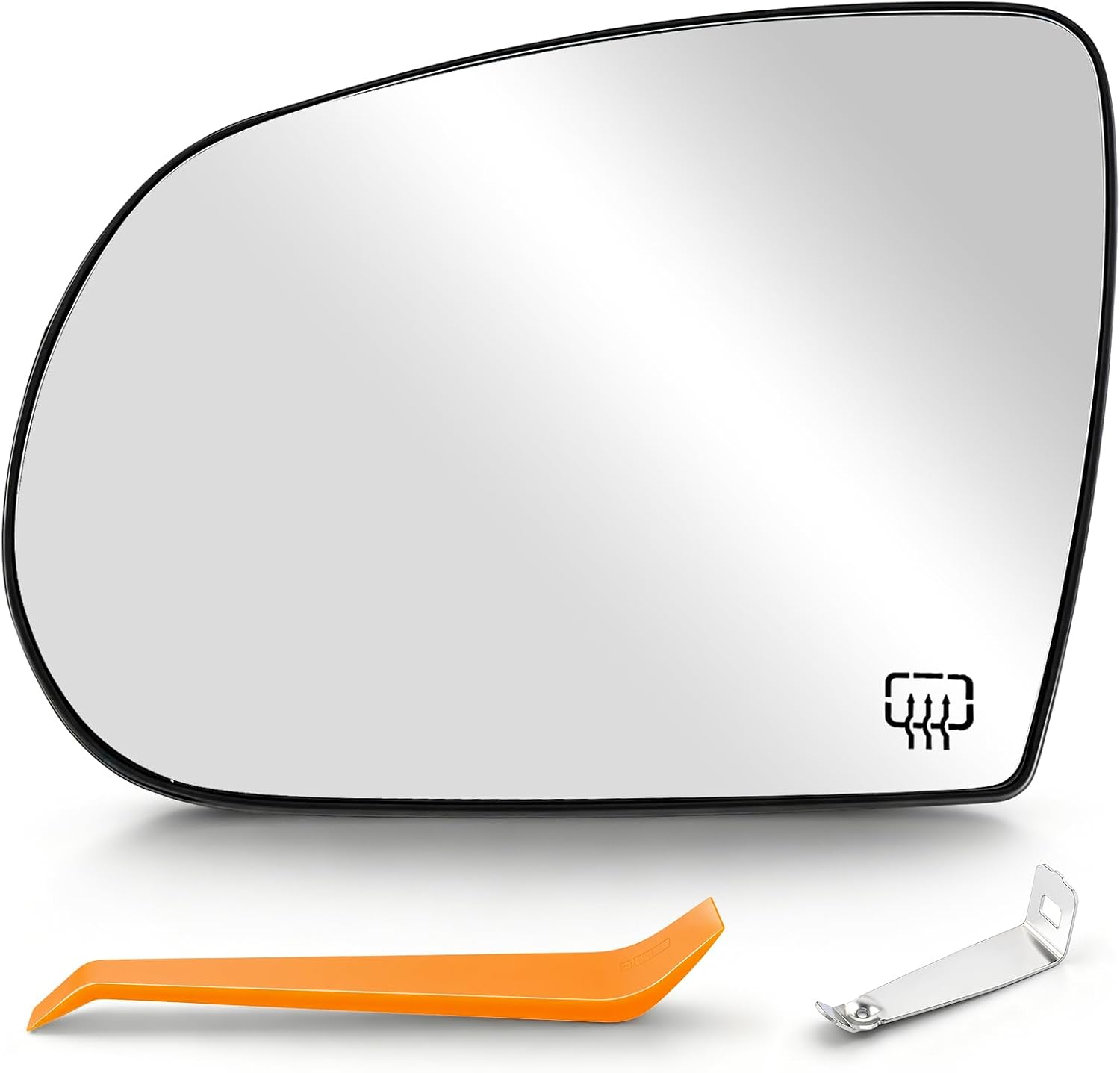 AUTOKAY Left Driver Side Mirror Glass with Heated Fits for Jeep Cherokee 2014-2019, Jeep Compass 2017-2021, Driver Side Mirror Replacement Exterior Rearview Mirror Replaces 68228913AA