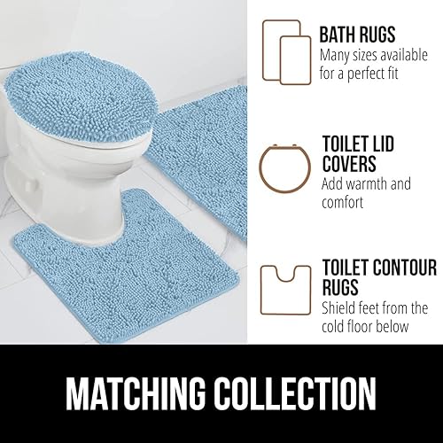 Vista 333 de Gorilla Grip - Tapete de baño de 30” x 20”, de felpilla gruesa, suave y absorbente, secado rápido, de microfibra, con reverso de caucho, para piso