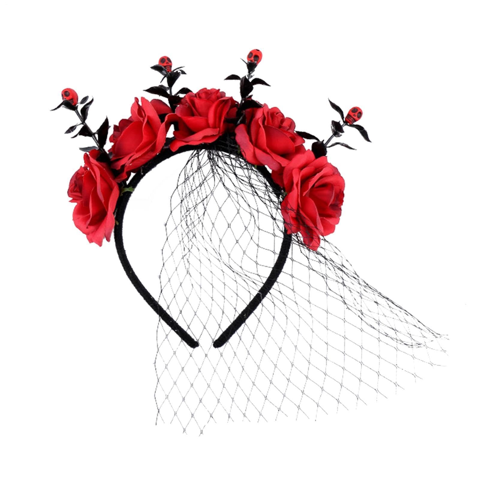 Halloween Headbands for Women Horror Flower Headpiece Halloween Headdress