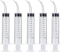 HiMo 5-Pack 12ml Wisdom Teeth Irrigation Syringes with Curved Tip & Measure Scale - Oral Rinse, Tonsil Stone Remover, Dental Care